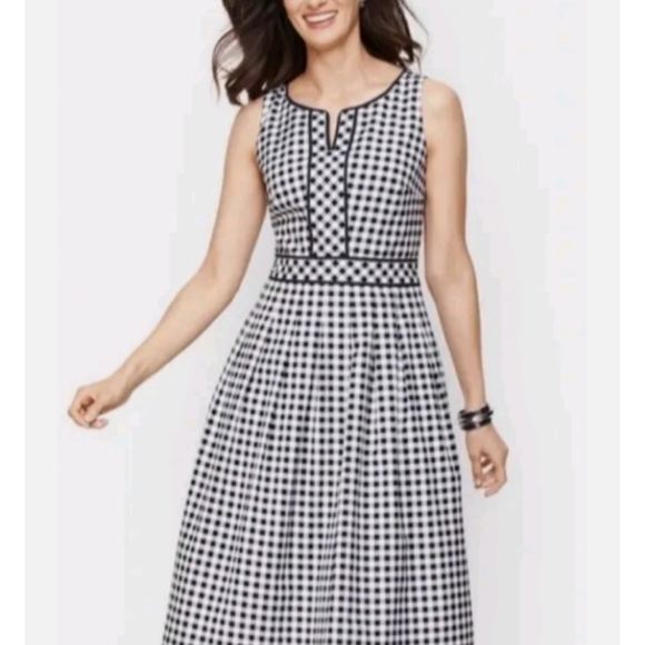 Talbots Dresses & Skirts - ❌❌SOLD Talbots Cotton Gingham Pleated Fit & Flare Dress | 14